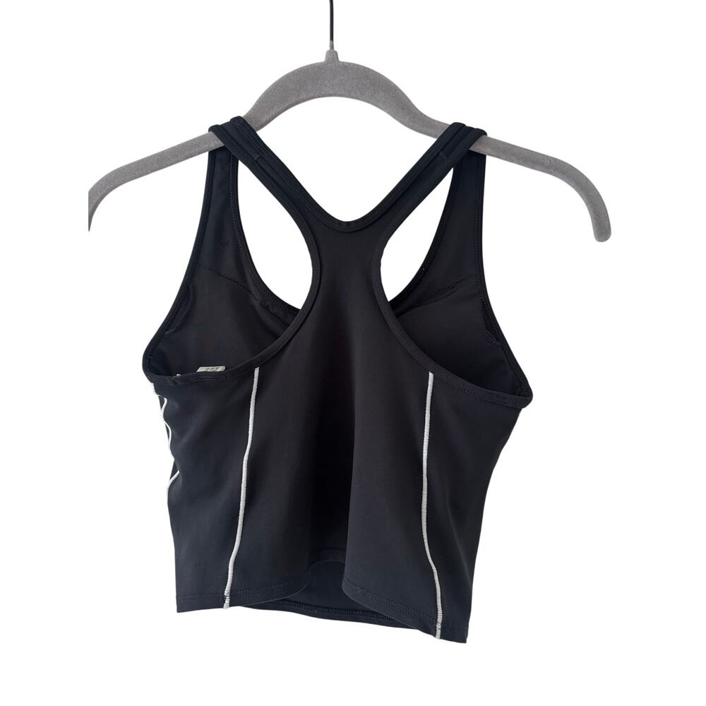 Adidas Black Racerback Cropped Sports Tank XS - Picture 6 of 8